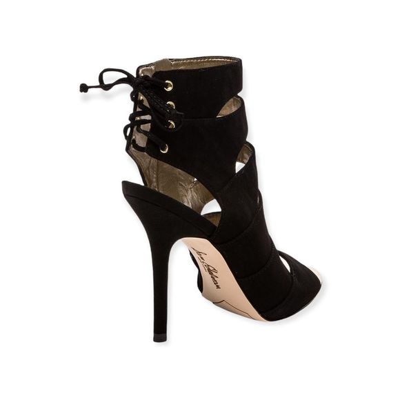 Sam Edelman “Anastasia” Cut-Out Caged Suede Heels with Gold Toe, Black, Size 8 - Picture 4 of 6